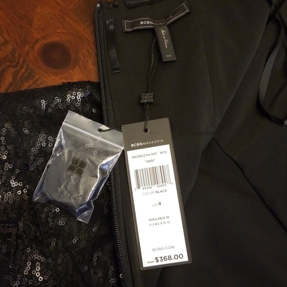 NWT BCBG Seri Dress - Black/Sequined - Size 4 - Picture 4 of 6